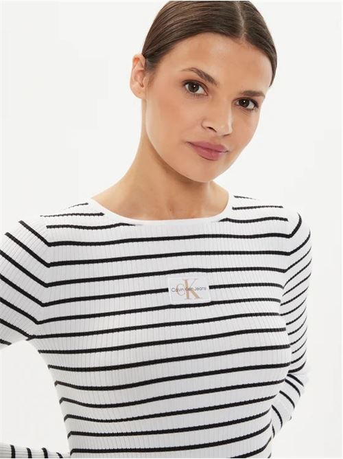 woven label tight sweater CALVIN KLEIN JEANS | J20J2236110GO